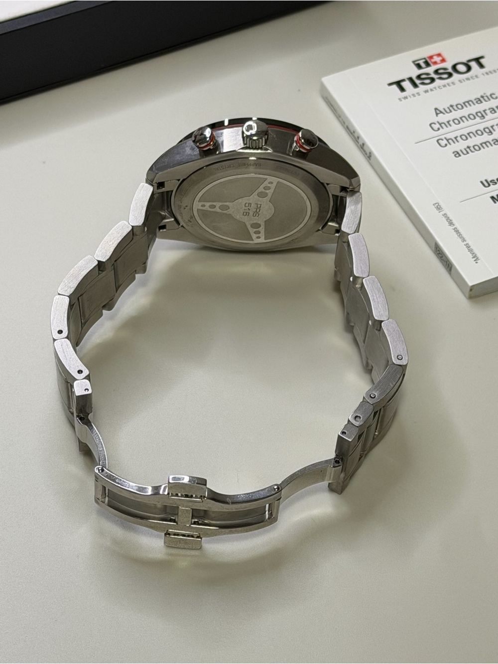 ((SOLD)) Tissot T-Sport PRS516 T100417A Chronograph Date White Dial 42mm Watch - Picture 13 of 15
